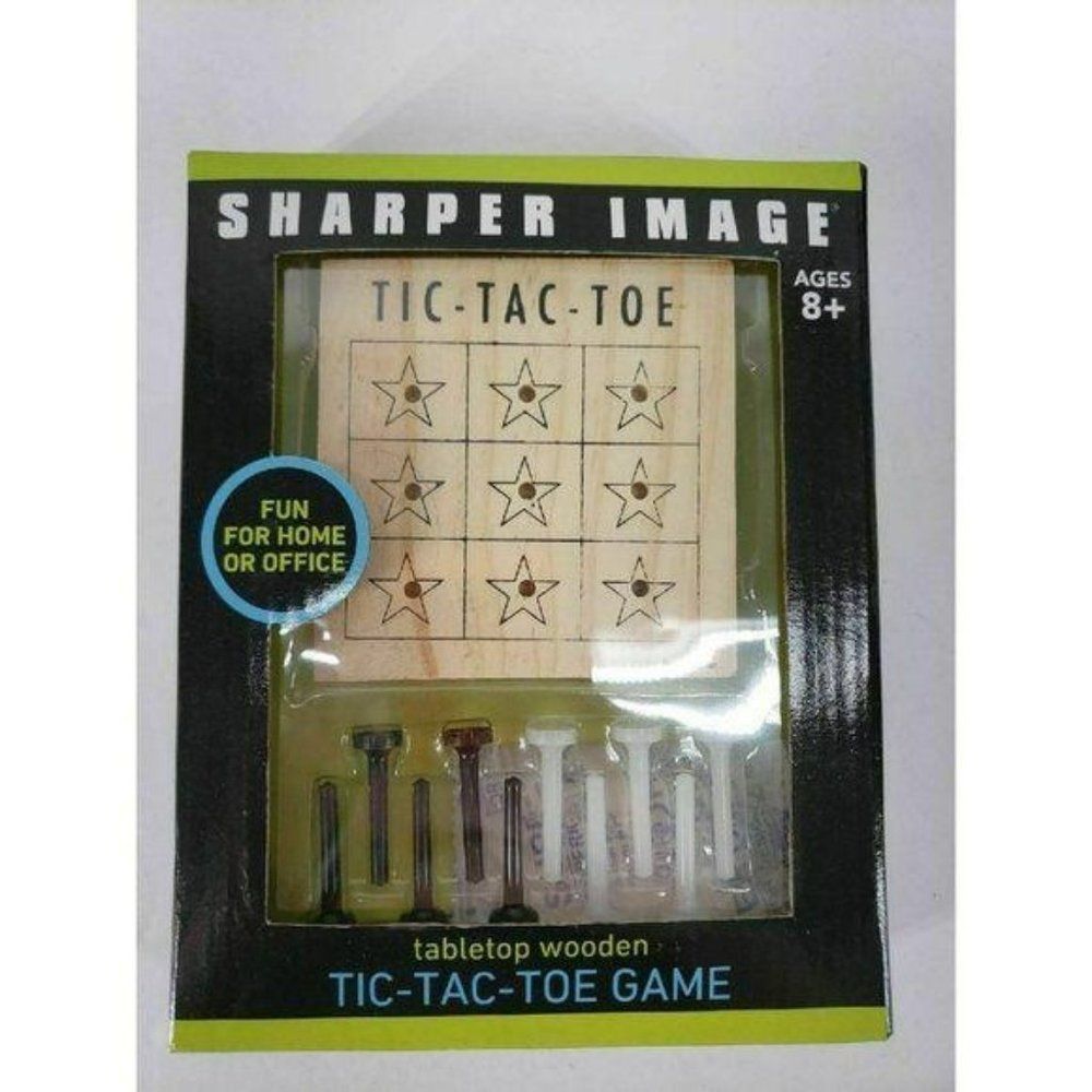 Sharper image Tabletop Tic Tac Toe Game Wooden‎
